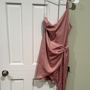 Lulu's One Shoulder Pink Dress